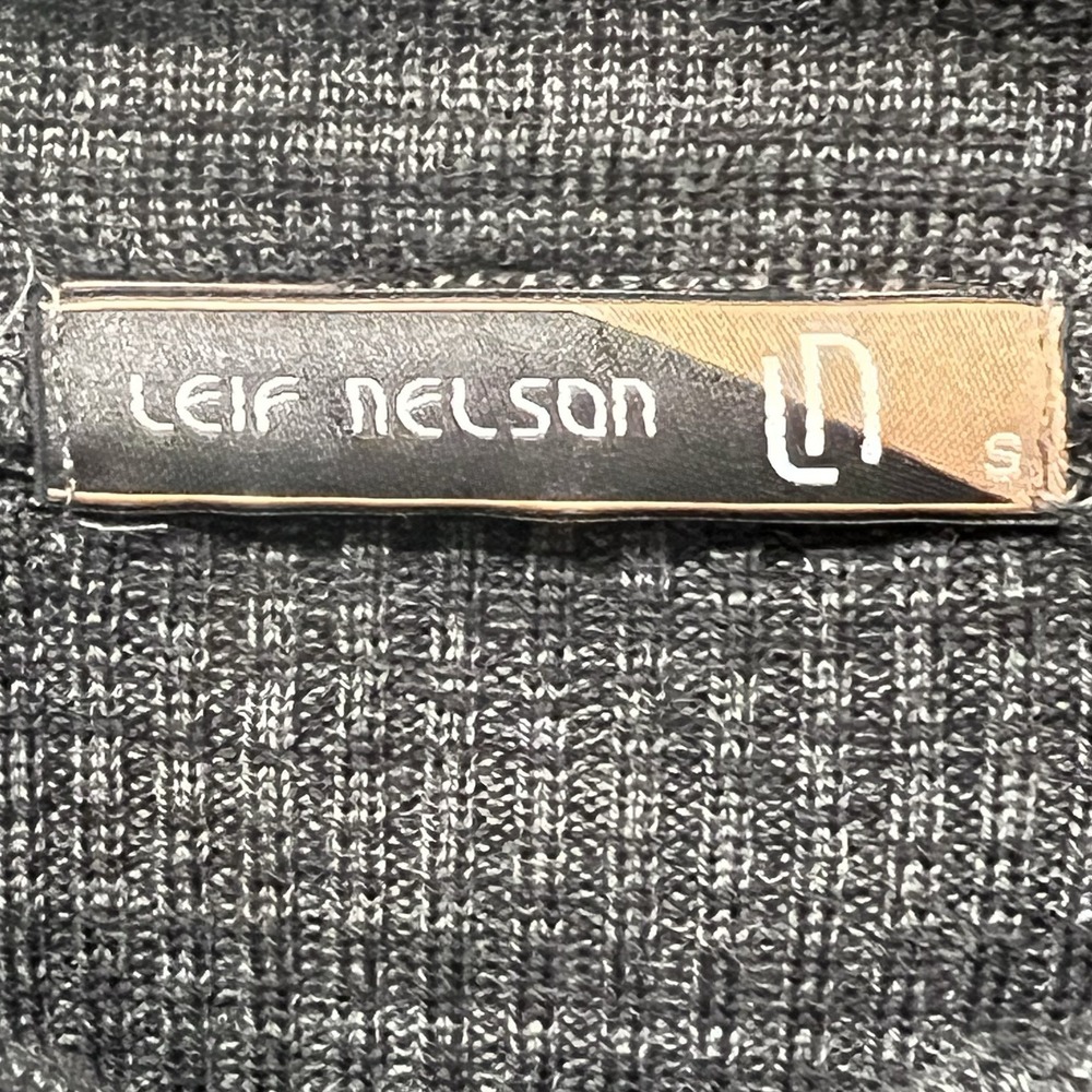 Leif Nelson Cable Knit Sweater Shawl Collar Funnel Neck Gray Techwear Streetwear - Picture 7 of 16